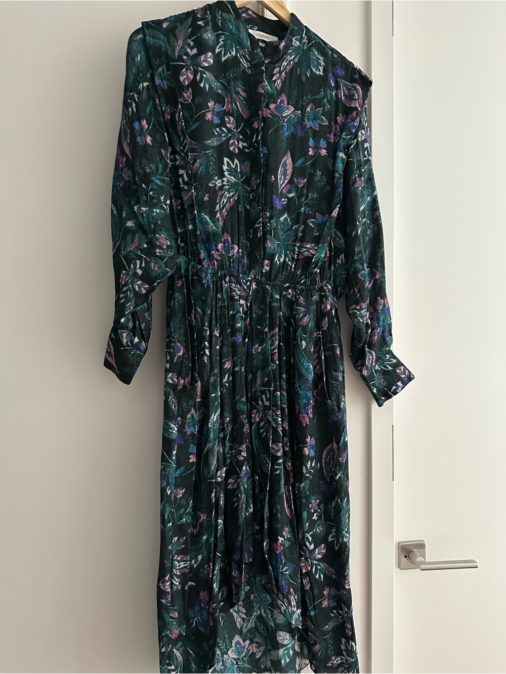 Isabel Marant Etoile Teal with purple & floral print Midi Dress